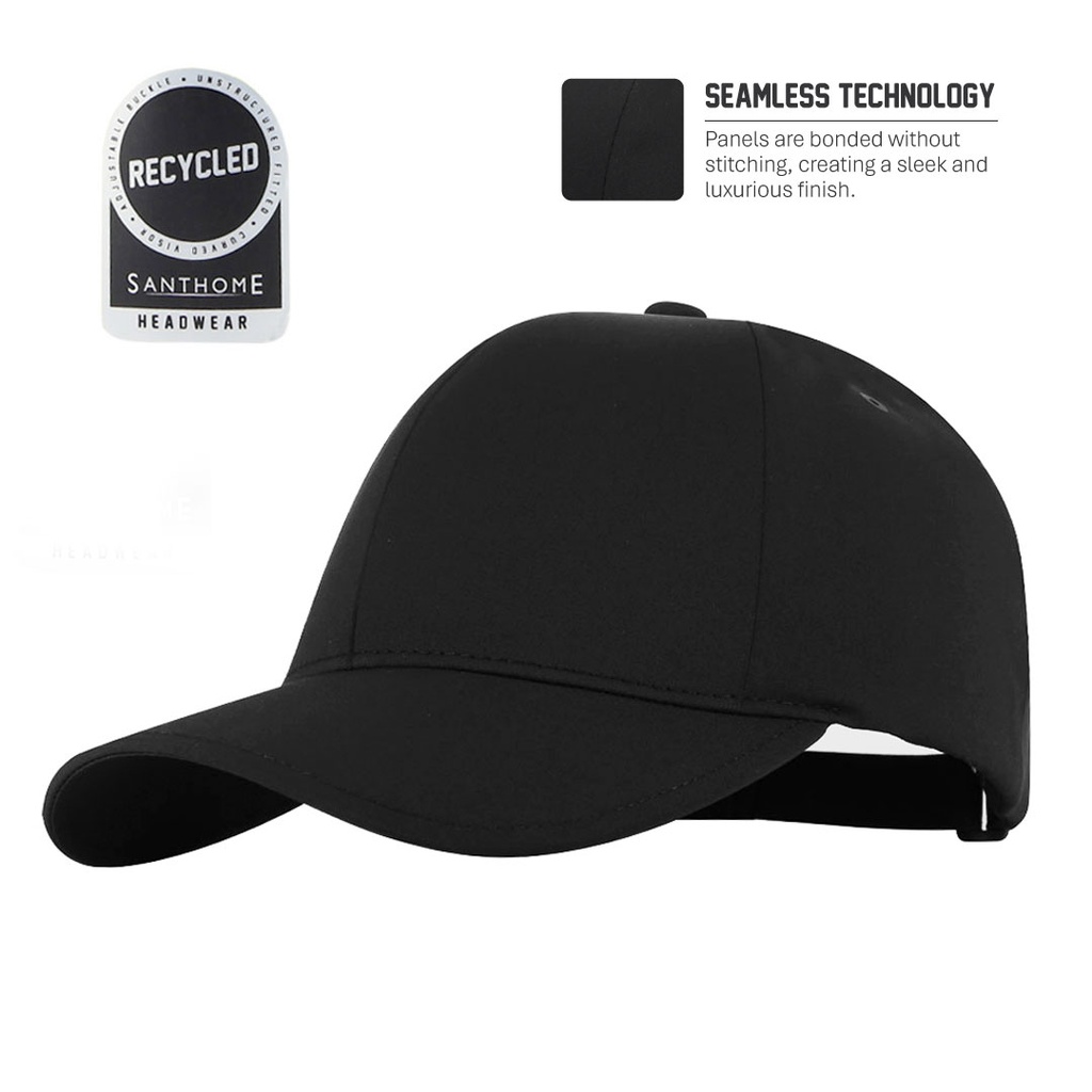 PEAK - Santhome® DryNCool® Advanced Seamless 6-Panel Cap - Black - Caps - Eco-Friendly Corporate Gifts Dubai