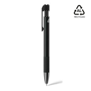 PILA - Recycled Aluminium Ballpoint Pen - Black - Promotional Eco-friendly pens & For your Office - Eco-Friendly Corporate Gifts Dubai