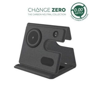 PLANA - CHANGE ZERO Recycled 3-in-1 Wireless Charger Station - Black - Stationery & Desk Items - Eco-Friendly Corporate Gifts Dubai