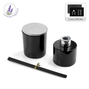 PROVENCE - Lavender Scented Candle and Diffuser Set - Black - Wellness & Self-Care - Eco-Friendly Corporate Gifts Dubai