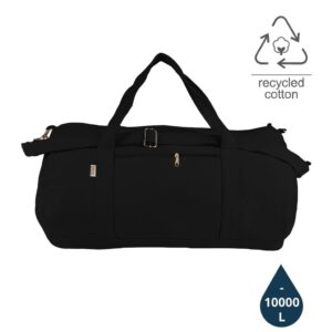 PUEBLA - GRS-certified Recycled Cotton Duffel / Gym Bag - Black - Duffel & Weekender Bags - Eco-Friendly Corporate Gifts Dubai