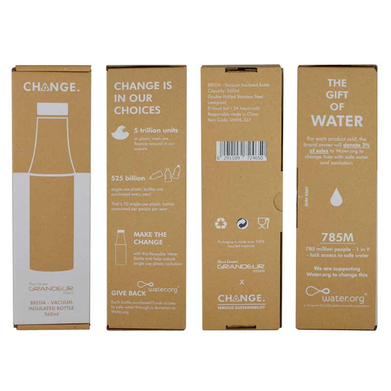 R-BREDA - CHANGE Collection Recycled Insulated Water Bottle - Aqua Green - Flasks & Bottles - Eco-Friendly Corporate Gifts Dubai