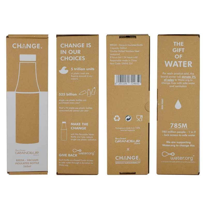 R-BREDA - CHANGE Collection Recycled Insulated Water Bottle - Blue - Flasks & Bottles - Eco-Friendly Corporate Gifts Dubai
