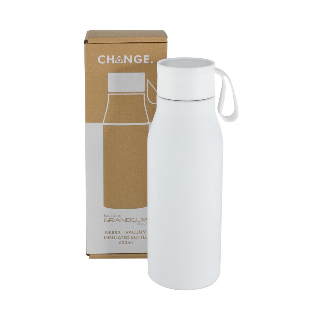R-NEBRA - CHANGE Collection Recycled Stainless Steel Vacuum Bottle - White - Flasks & Bottles - Eco-Friendly Corporate Gifts Dubai