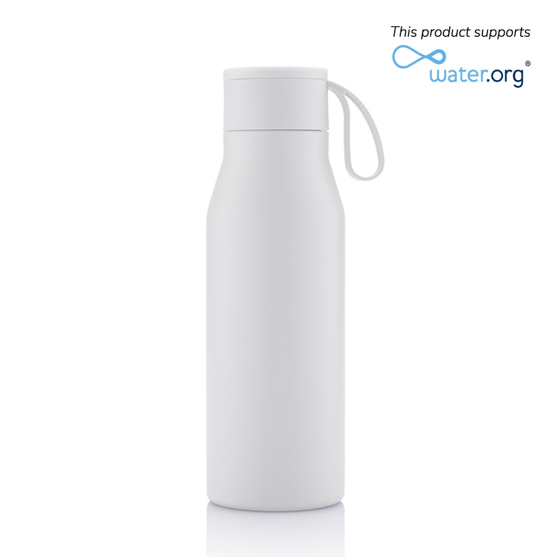 R-NEBRA - CHANGE Collection Recycled Stainless Steel Vacuum Bottle - White - Flasks & Bottles - Eco-Friendly Corporate Gifts Dubai