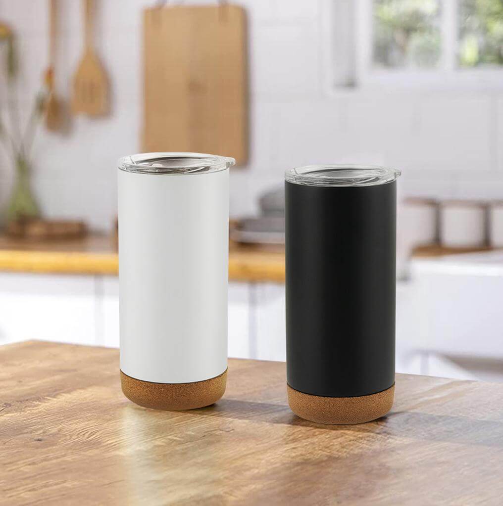RASTATT - Giftology Insulated Mug / Tumbler with Cork Base - Black - Mugs & Cups - Eco-Friendly Corporate Gifts Dubai