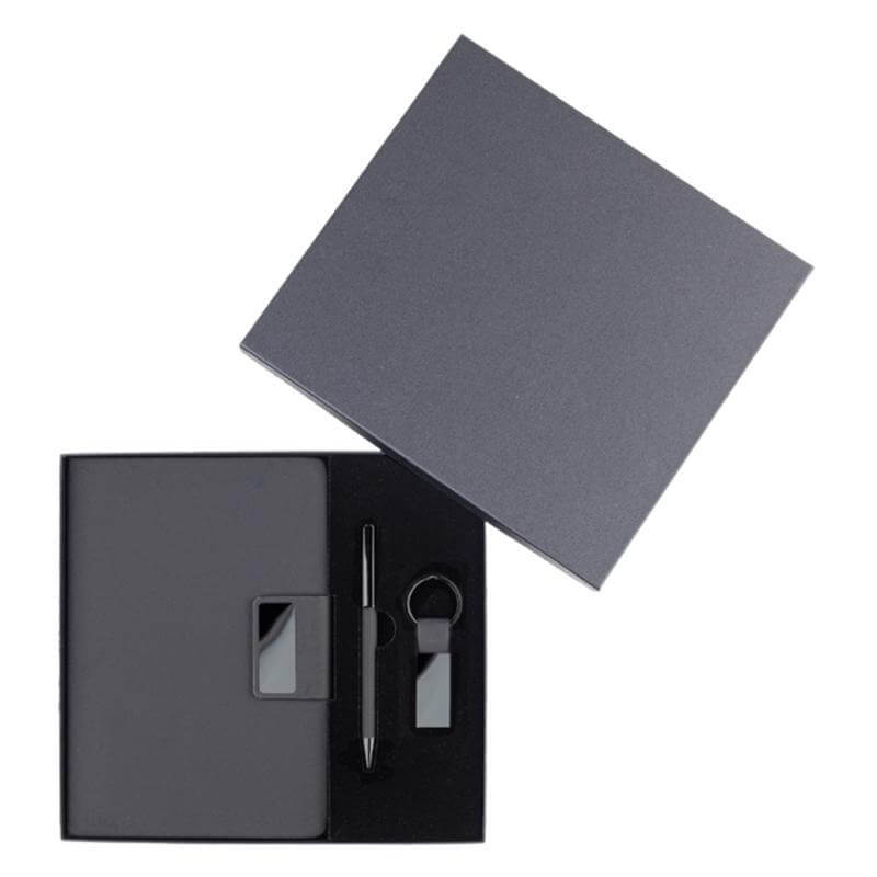 REGENT - Giftology Set of Notebook, Keychain and Pen - Black - Gift Sets & For your Office - Eco-Friendly Corporate Gifts Dubai