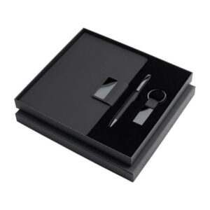 REGENT - Giftology Set of Notebook, Keychain and Pen - Black - Gift Sets & For your Office - Eco-Friendly Corporate Gifts Dubai