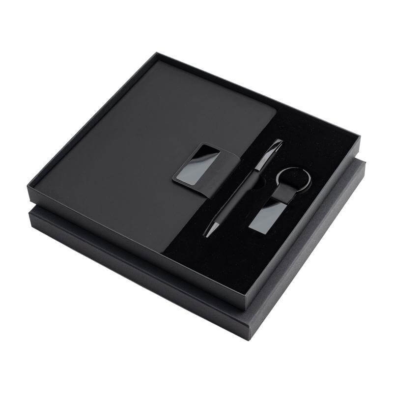 REGENT - Giftology Set of Notebook, Keychain and Pen - Black - Gift Sets & For your Office - Eco-Friendly Corporate Gifts Dubai