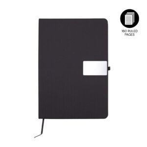 RIPPLE - Giftology A5 Hard Cover Notebook with Metal Plate - Black - Notebooks, Pads & Folders - Eco-Friendly Corporate Gifts Dubai