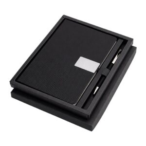 RIPPLE SET - Giftology Set of Notebook and Pen - Black - Gift Sets - Eco-Friendly Corporate Gifts Dubai