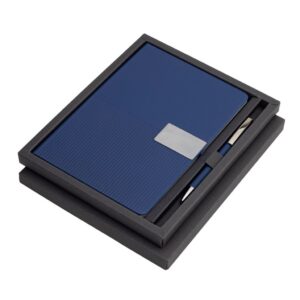 RIPPLE SET - Giftology Set of Notebook and Pen - Navy Blue - Gift Sets - Eco-Friendly Corporate Gifts Dubai