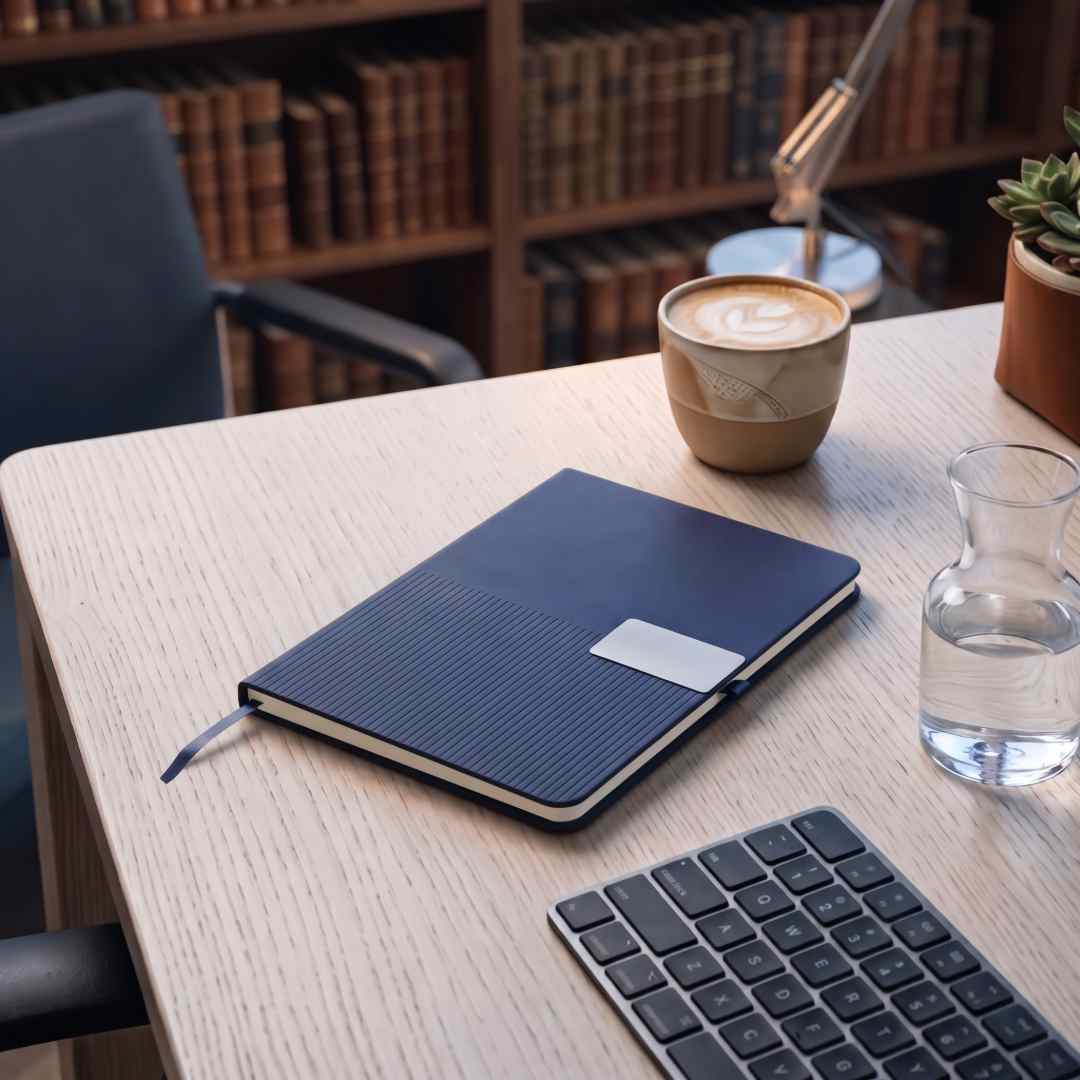 RIPPLE SET - Giftology Set of Notebook and Pen - Navy Blue - Gift Sets - Eco-Friendly Corporate Gifts Dubai