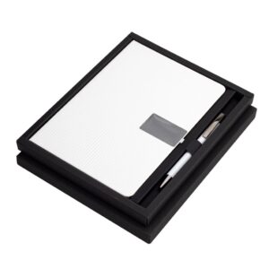 RIPPLE SET - Giftology Set of Notebook and Pen - White - Gift Sets - Eco-Friendly Corporate Gifts Dubai