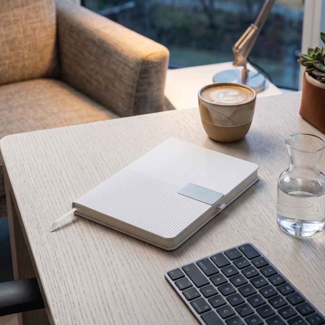 RIPPLE SET - Giftology Set of Notebook and Pen - White - Gift Sets - Eco-Friendly Corporate Gifts Dubai