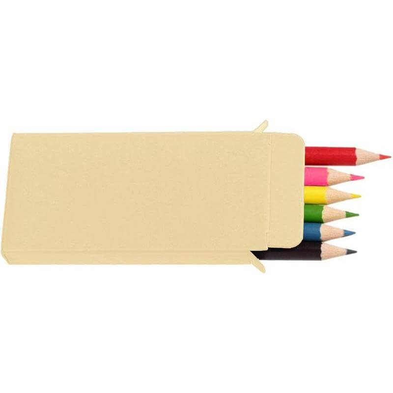 ROCA - Giftology Set of Color Pencils & Crayons in Lemongrass Paper Box - Promotional Eco-friendly Pencils - Eco-Friendly Corporate Gifts Dubai