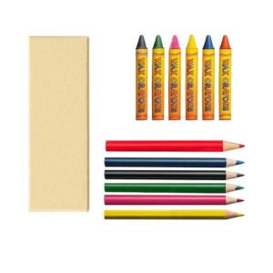 ROCA - Giftology Set of Color Pencils & Crayons in Lemongrass Paper Box - Promotional Eco-friendly Pencils - Eco-Friendly Corporate Gifts Dubai