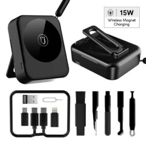 ROMONT - Giftology 6-in-1 Mag Wireless Charger, Multicable & Cleaning Kit - Mobile & Phone Accessories - Eco-Friendly Corporate Gifts Dubai