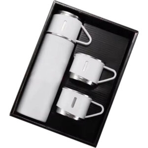 SAFFLE - Giftology Family Set of Vacuum Flask & Two Cups - White - Mugs & Cups & Flasks & Bottles & Gift Sets - Eco-Friendly Corporate Gifts Dubai
