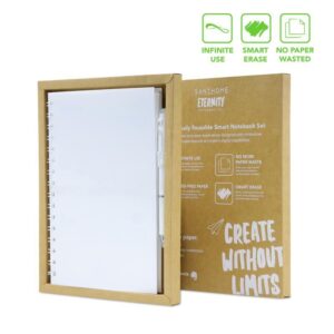 Santhome® Eternity - The Reusable Notebook & Pen Set - White - For your Office & Gift Sets & Notebooks, Pads & Folders - Eco-Friendly Corporate Gifts Dubai