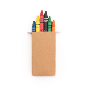 Set Of 6 Crayons In Natural Cardboard Box. - Kids & Back-to-School - Eco-Friendly Corporate Gifts Dubai