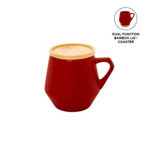 SEVILLA - eco-neutral Ceramic Mug with Bamboo Lid - Red - Mugs & Cups & Coasters - Eco-Friendly Corporate Gifts Dubai