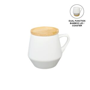 SEVILLA - eco-neutral Ceramic Mug with Bamboo Lid - White - Mugs & Cups & Coasters - Eco-Friendly Corporate Gifts Dubai