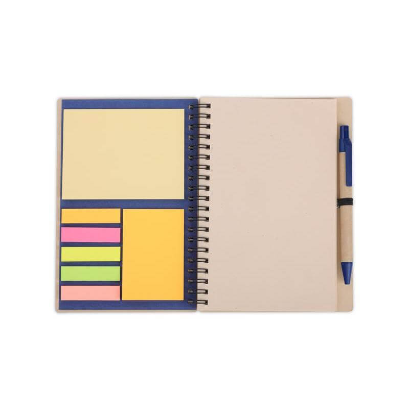 SION- eco-neutral B6 Notepad & Pen Set with Sticky Note - Navy Blue - Notebooks, Pads & Folders - Eco-Friendly Corporate Gifts Dubai