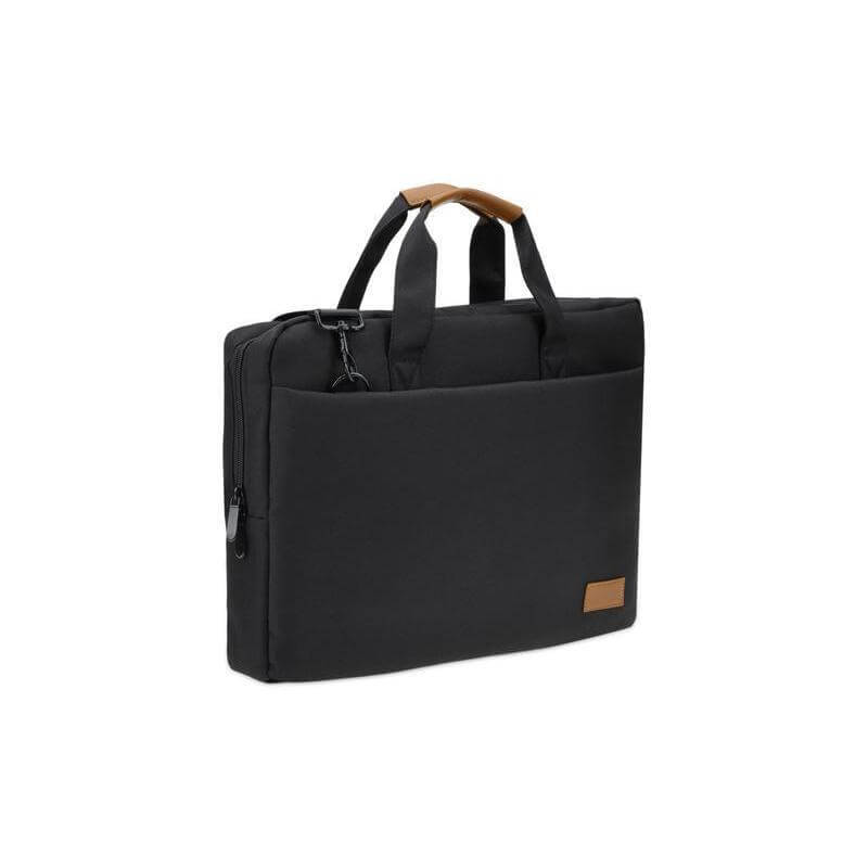 SLOTEN - Santhome® 15" Laptop Bag - Black/Tan - Laptop Bags - Eco-Friendly Corporate Gifts Dubai