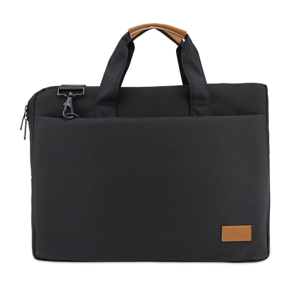 SLOTEN - Santhome® 15" Laptop Bag - Black/Tan - Laptop Bags - Eco-Friendly Corporate Gifts Dubai