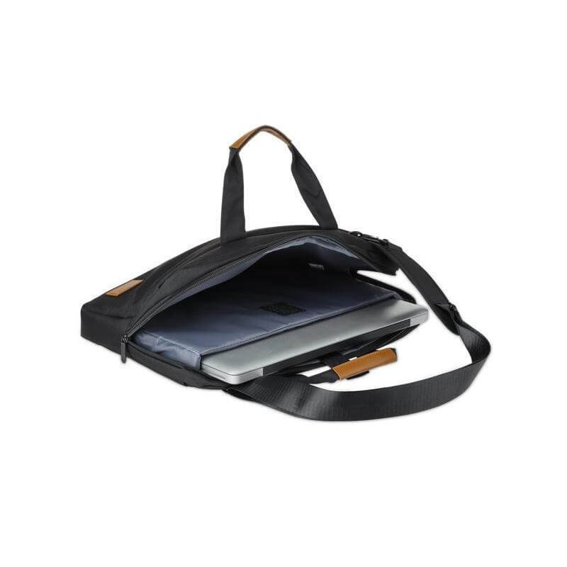 SLOTEN - Santhome® 15" Laptop Bag - Black/Tan - Laptop Bags - Eco-Friendly Corporate Gifts Dubai