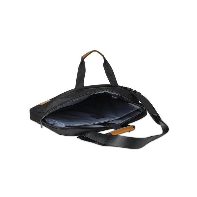 SLOTEN - Santhome® 15" Laptop Bag - Black/Tan - Laptop Bags - Eco-Friendly Corporate Gifts Dubai