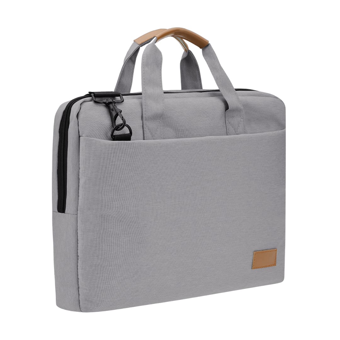 SLOTEN - Santhome® 15" Laptop Bag - Grey/Tan - Laptop Bags - Eco-Friendly Corporate Gifts Dubai