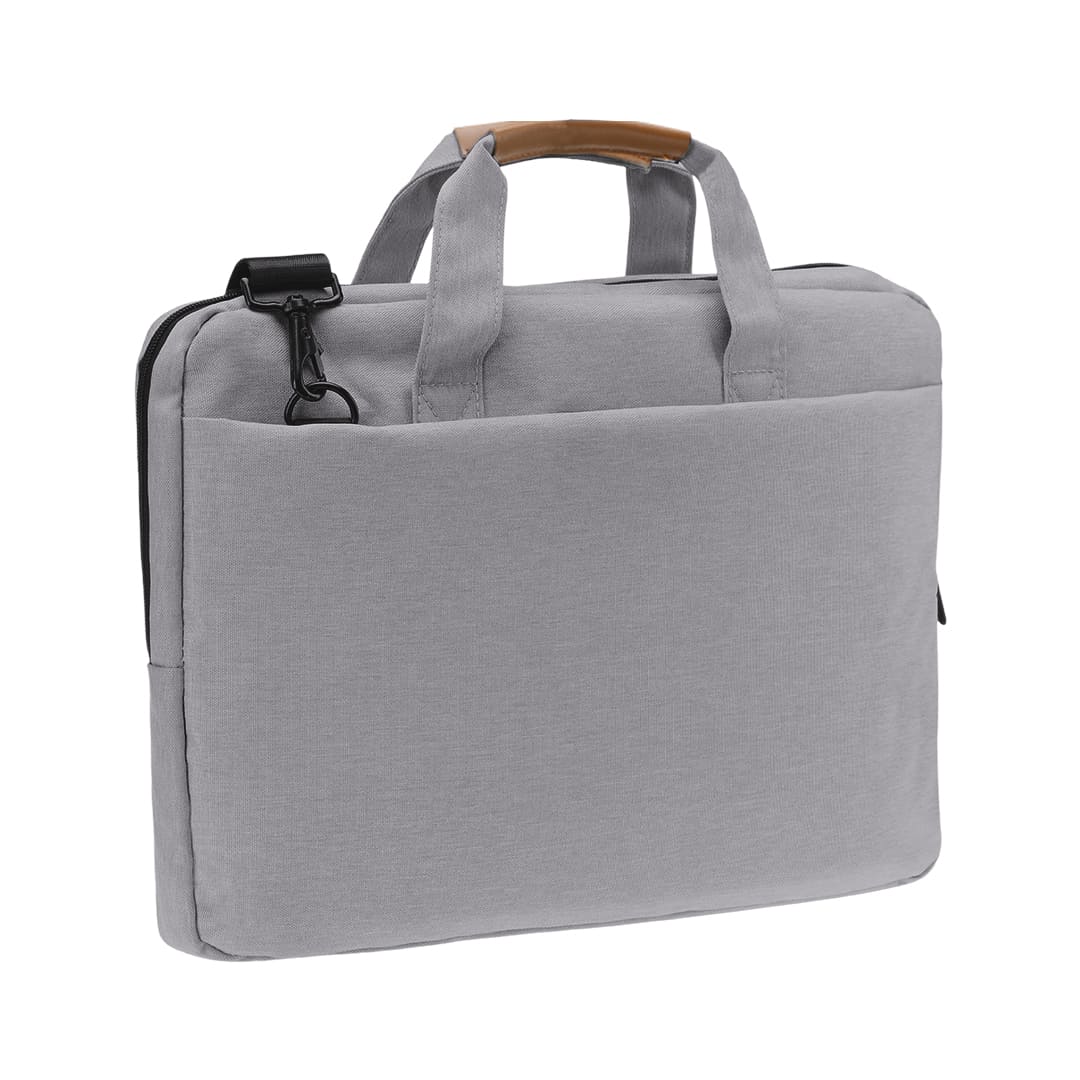 SLOTEN - Santhome® 15" Laptop Bag - Grey/Tan - Laptop Bags - Eco-Friendly Corporate Gifts Dubai