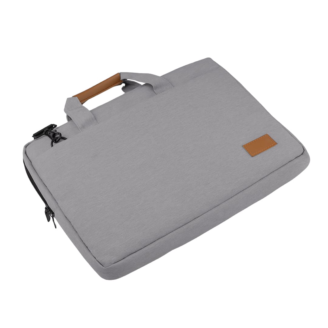 SLOTEN - Santhome® 15" Laptop Bag - Grey/Tan - Laptop Bags - Eco-Friendly Corporate Gifts Dubai