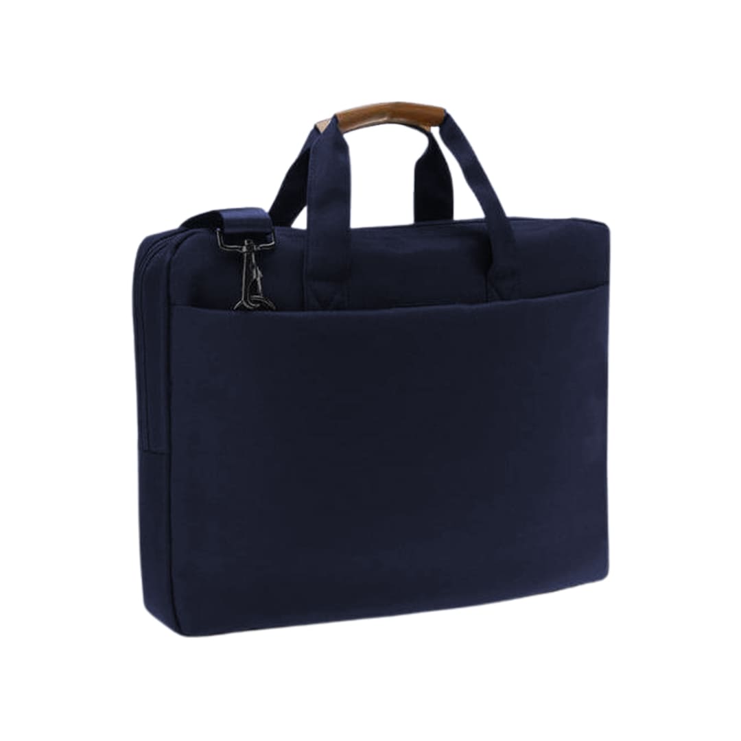 SLOTEN - Santhome® 15" Laptop Bag - Navy Blue/Tan - Laptop Bags - Eco-Friendly Corporate Gifts Dubai