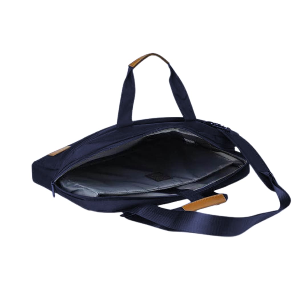 SLOTEN - Santhome® 15" Laptop Bag - Navy Blue/Tan - Laptop Bags - Eco-Friendly Corporate Gifts Dubai