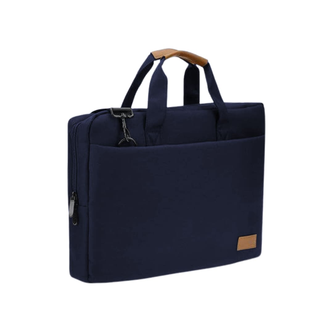 SLOTEN - Santhome® 15" Laptop Bag - Navy Blue/Tan - Laptop Bags - Eco-Friendly Corporate Gifts Dubai