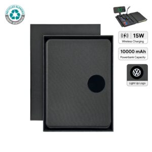 SOLAIS - Santhome Recycled 10000 mAh Power Bank and 15W Magsafe Smart A5 Organizer - Black - Powerbanks & Notebooks, Pads & Folders - Eco-Friendly Corporate Gifts Dubai