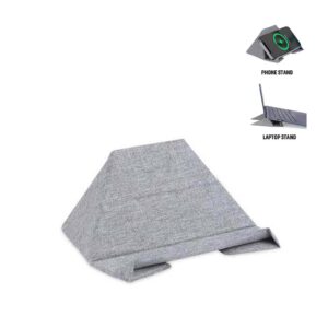 STANDIE - Giftology RPET 2-in-1 Laptop and Phone Stand - Grey - Mobile & Phone Accessories & Mouse pads - Eco-Friendly Corporate Gifts Dubai
