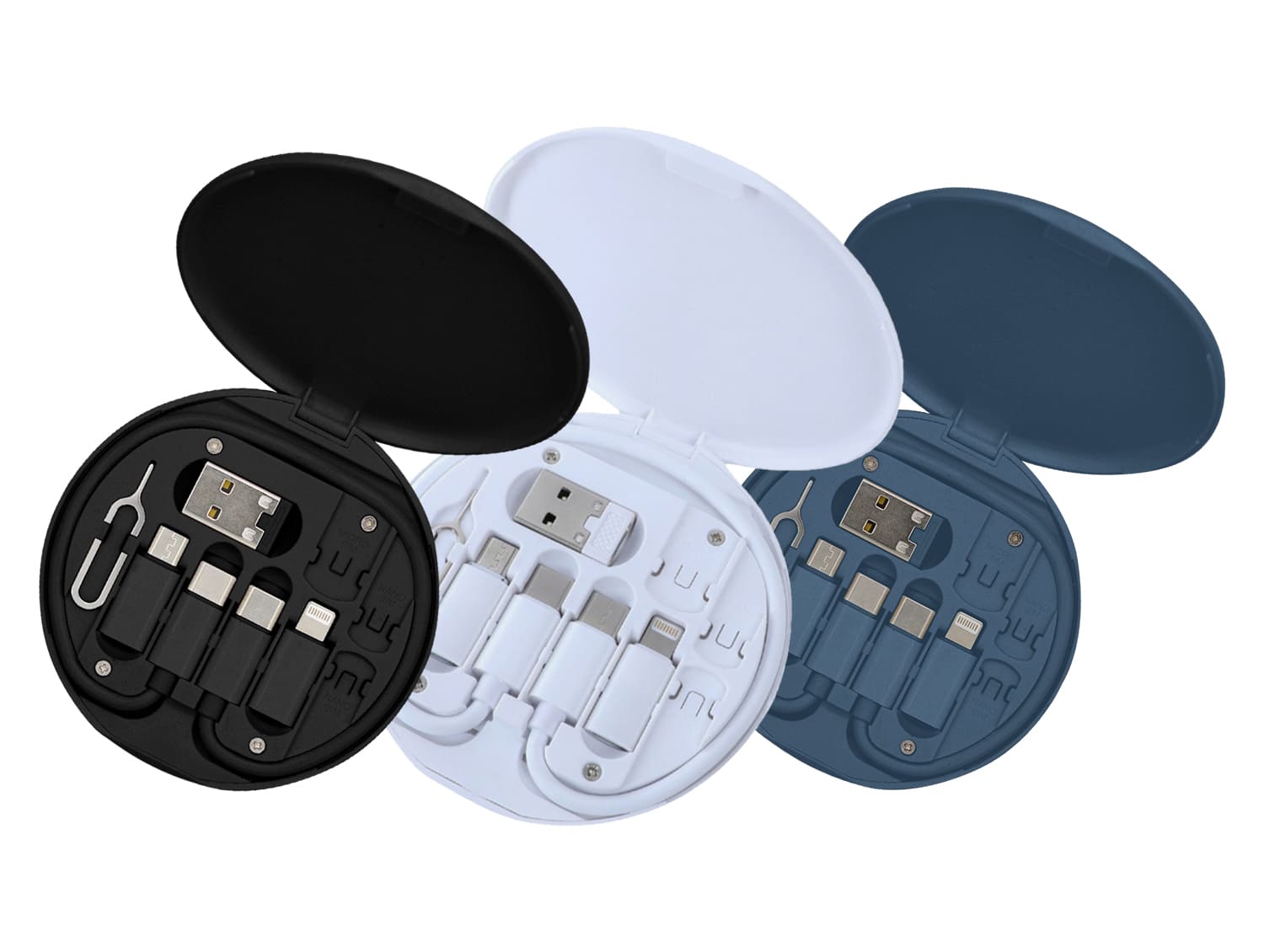 TAVIRA - @memorii Recycled Multi-Cable Set - Blue - Chargers & Mobile & Phone Accessories - Eco-Friendly Corporate Gifts Dubai