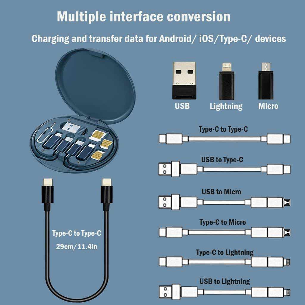 TAVIRA - @memorii Recycled Multi-Cable Set - Blue - Chargers & Mobile & Phone Accessories - Eco-Friendly Corporate Gifts Dubai