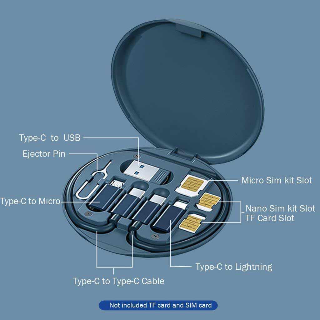 TAVIRA - @memorii Recycled Multi-Cable Set - Blue - Chargers & Mobile & Phone Accessories - Eco-Friendly Corporate Gifts Dubai