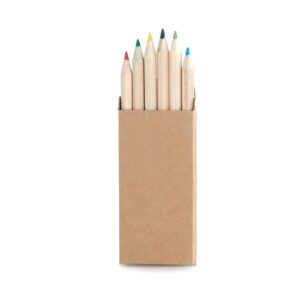TERVEL - Set of 6 Color Pencils in natural cardboard box - Kids & Back-to-School - Eco-Friendly Corporate Gifts Dubai