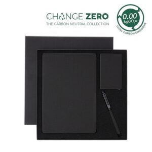 TESSIN - CHANGE ZERO Sustainable Gift Set with Refillable Notebook, Pen & Cardholder - Black - Gift Sets & For your Office - Eco-Friendly Corporate Gifts Dubai