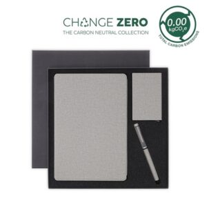 TESSIN - CHANGE ZERO Sustainable Gift Set with Refillable Notebook, Pen & Cardholder - Grey - Gift Sets & For your Office - Eco-Friendly Corporate Gifts Dubai