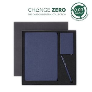 TESSIN - CHANGE ZERO Sustainable Gift Set with Refillable Notebook, Pen & Cardholder - Navy - Gift Sets & For your Office - Eco-Friendly Corporate Gifts Dubai