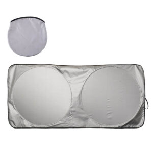 TIPATO Silver / Black Polyester Sunshades - Car Accessories - Eco-Friendly Corporate Gifts Dubai
