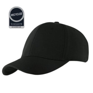 TITAN - Santhome Recycled 6 Panel Adjustable Cap - Black - Caps - Eco-Friendly Corporate Gifts Dubai