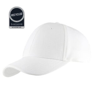 TITAN - Santhome Recycled 6 Panel Adjustable Cap - White - Caps - Eco-Friendly Corporate Gifts Dubai